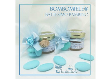 Bomboniera o Segnaposto per Annuncio di Nascita con 1 o 3 confetti vasetto miele gr 30
